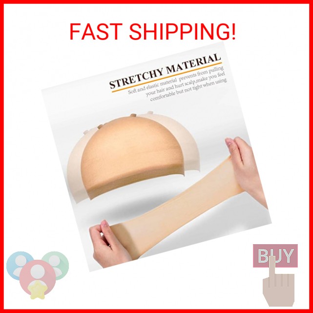 MORGLES Wig Caps, 20 Pcs Stocking Stretchy Nylon Nude Wig Caps For Women Man Lig