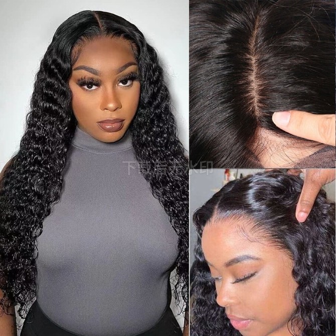 Deep Wave Silk Top Full Lace Human Hair Wig Pre Plucked 5×4.5 Silk Base Lace Wig