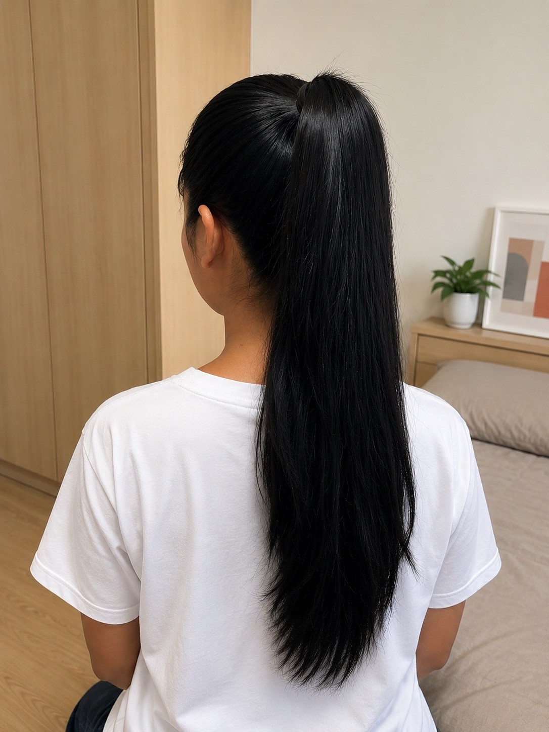 1621 Natural Human Hair Ponytail Straight Real Hair 19 Inch 155 G