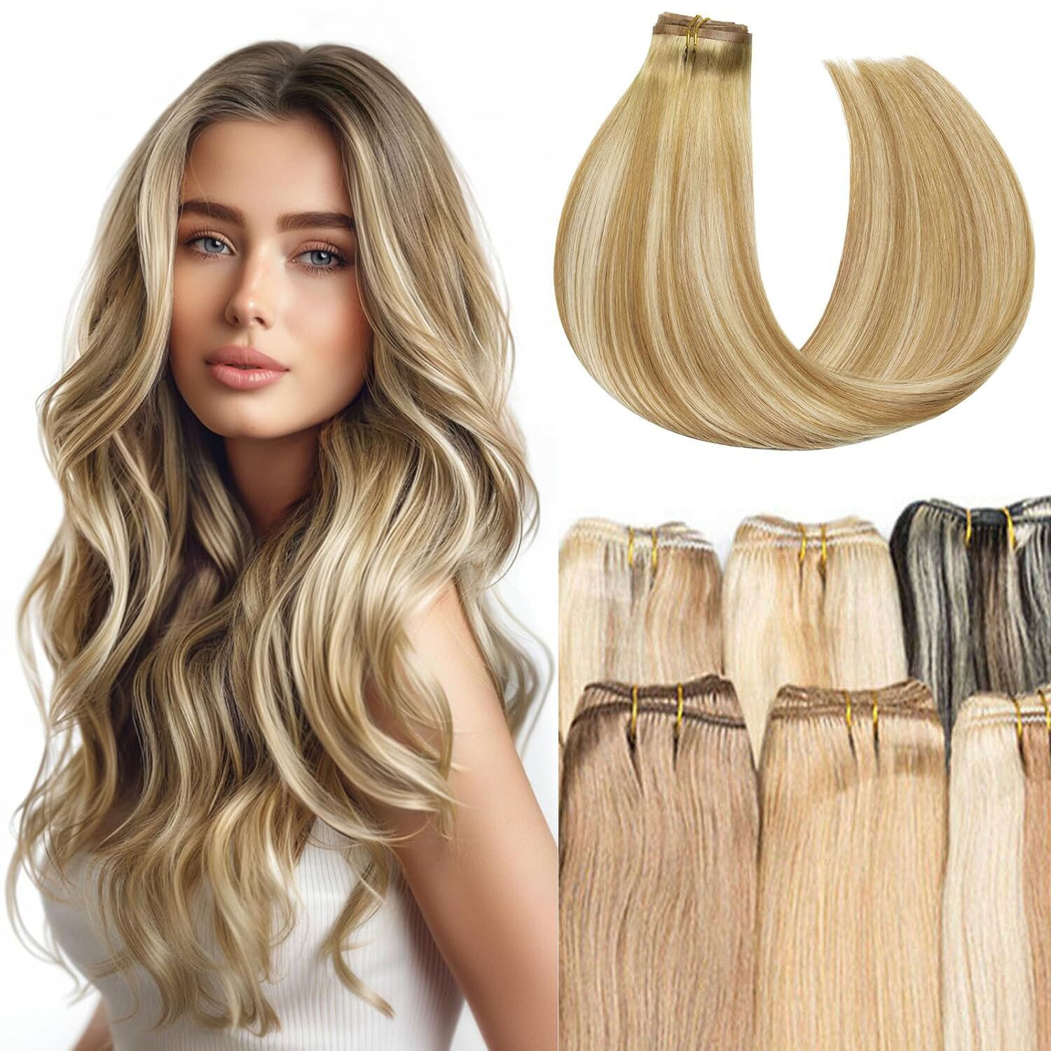 Sew in Weft Hair Extensions Double Weft Hair Extensions Real Human Hair Premium
