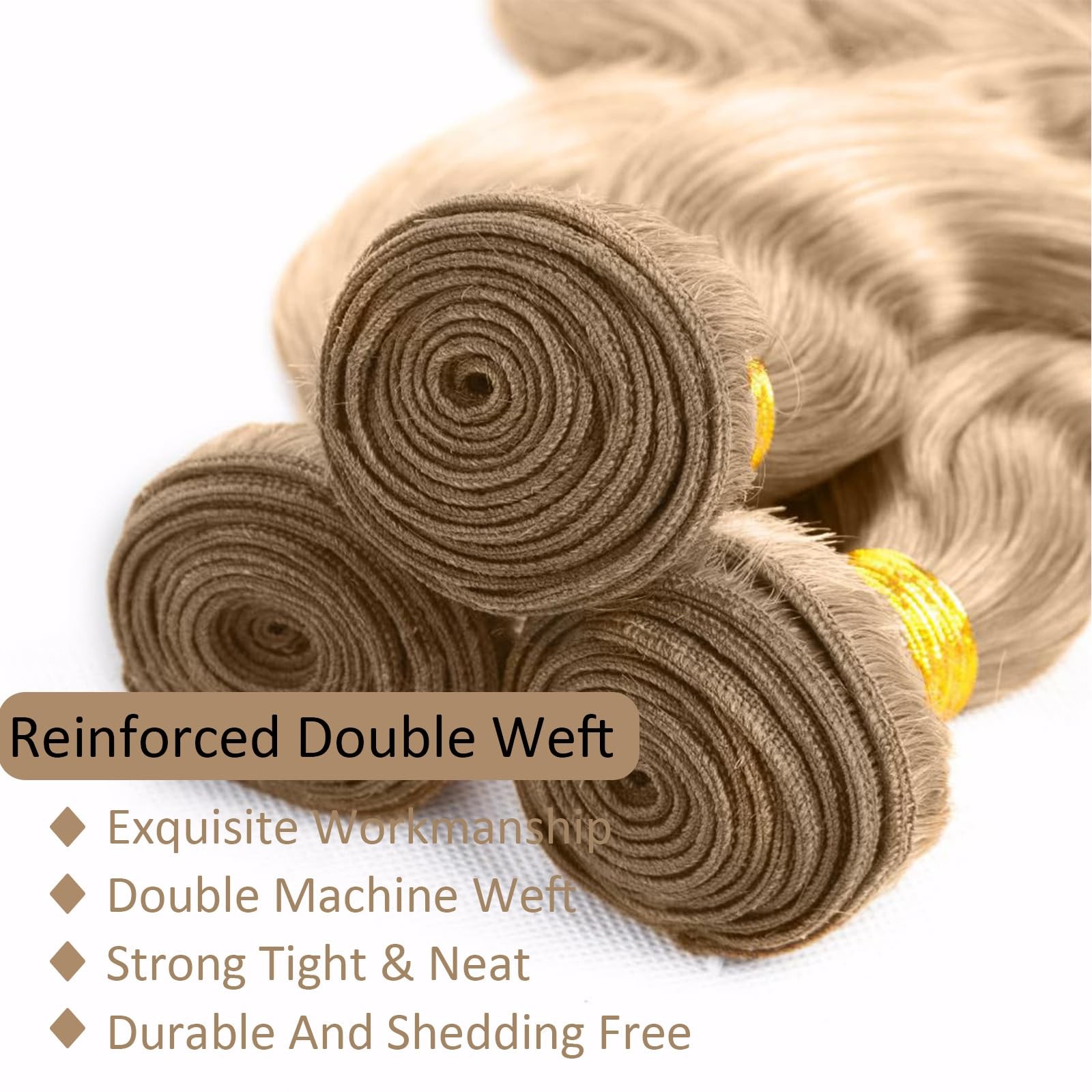 Habiliana 08 10 12 Inch Color 22 Bundle Honey Blonde Body Wave Human Hair