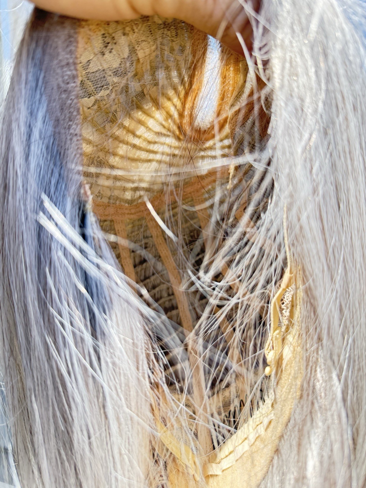 GORGIUS Silver Bob Wig Gray Highlights Lace Front Glueless Straight 12in