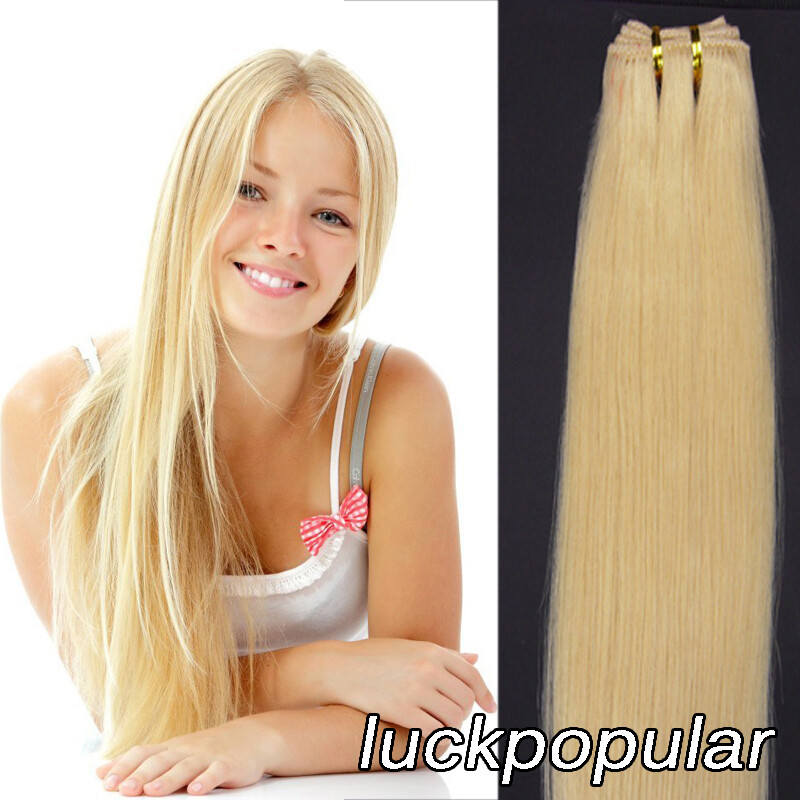 Double Weft Human Hair Extensions Sew in Machine Weave Remy Hair Bundles Thick