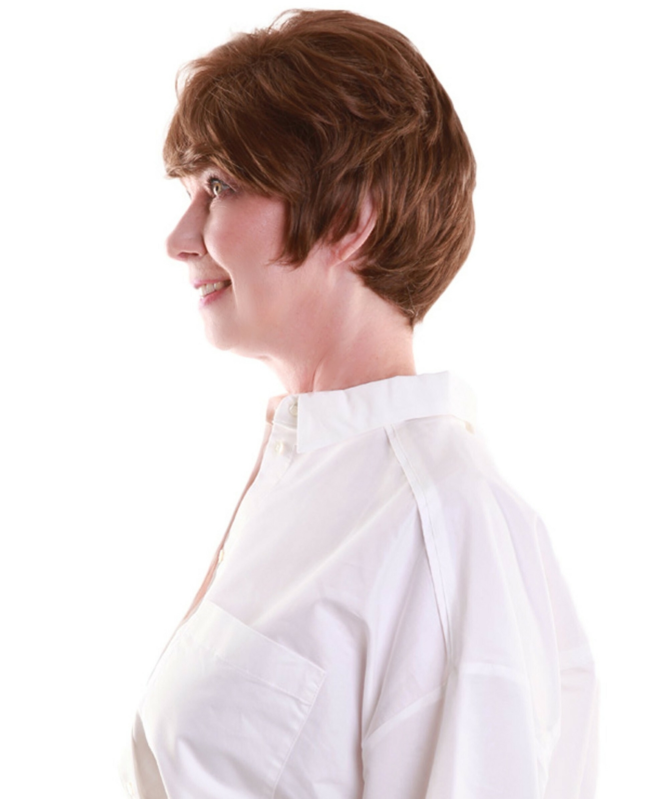 Sophia – Straight Kanekalon Synthetic Fiber Full Wig, 1.5-6 in, Light Brown