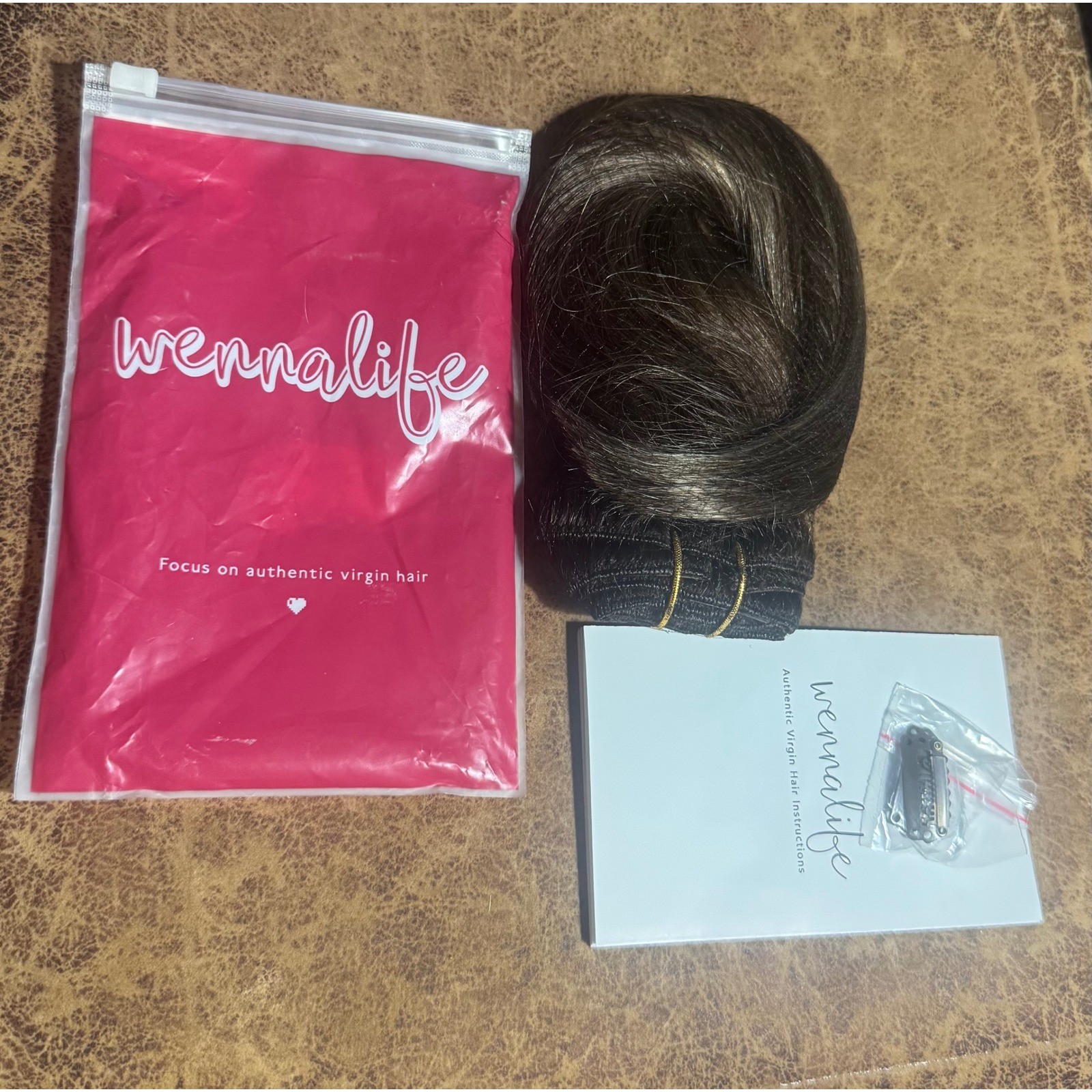 Wennalife 14″ Clip In Human Hair Extensions T4B/26P4B Brown Blonde Virgin Hair
