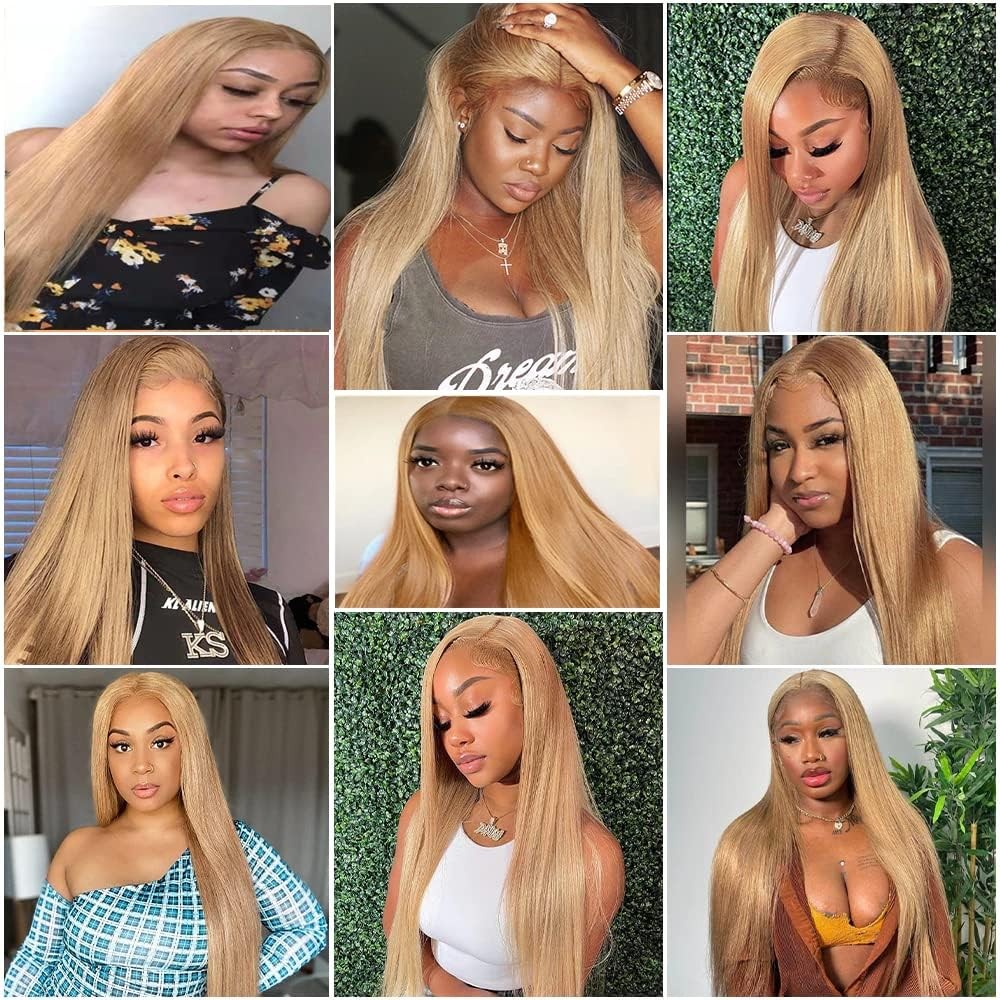 Giginger Brazilian Human Hair Bundles 24 26 28 Inch Honey Brown 27 Color