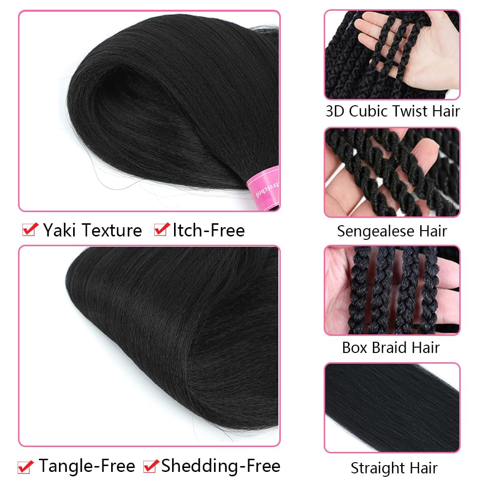 Burgundy Braiding Hair Extensions for Braids 6 Packs Yaki Texture Wine Red Pre S