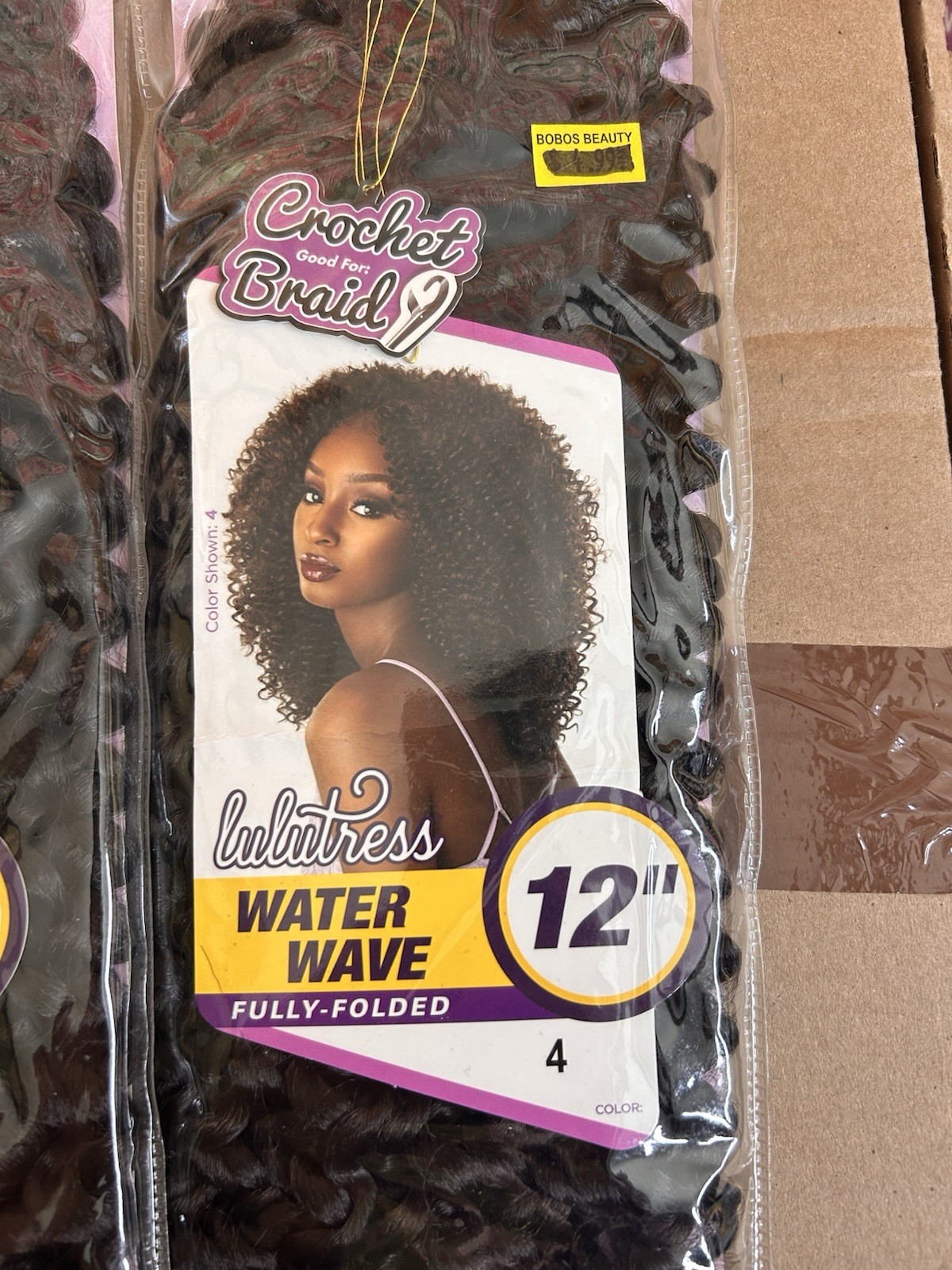 Lulutress Synthetic Braiding Hair – Water Wave 12″ – Color 4 – 4 Packs