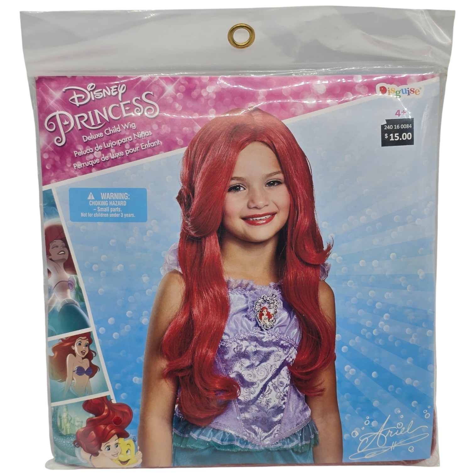 Disguise Disney Princess Ariel Little Mermaid Girls’ Wig, RED, One Size