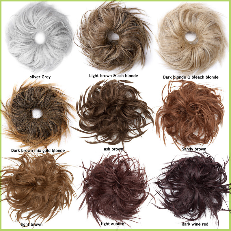 X-Large Tousled Messy Bun Hair Piece Scrunchie Pony Tail Natural Hair Extensions