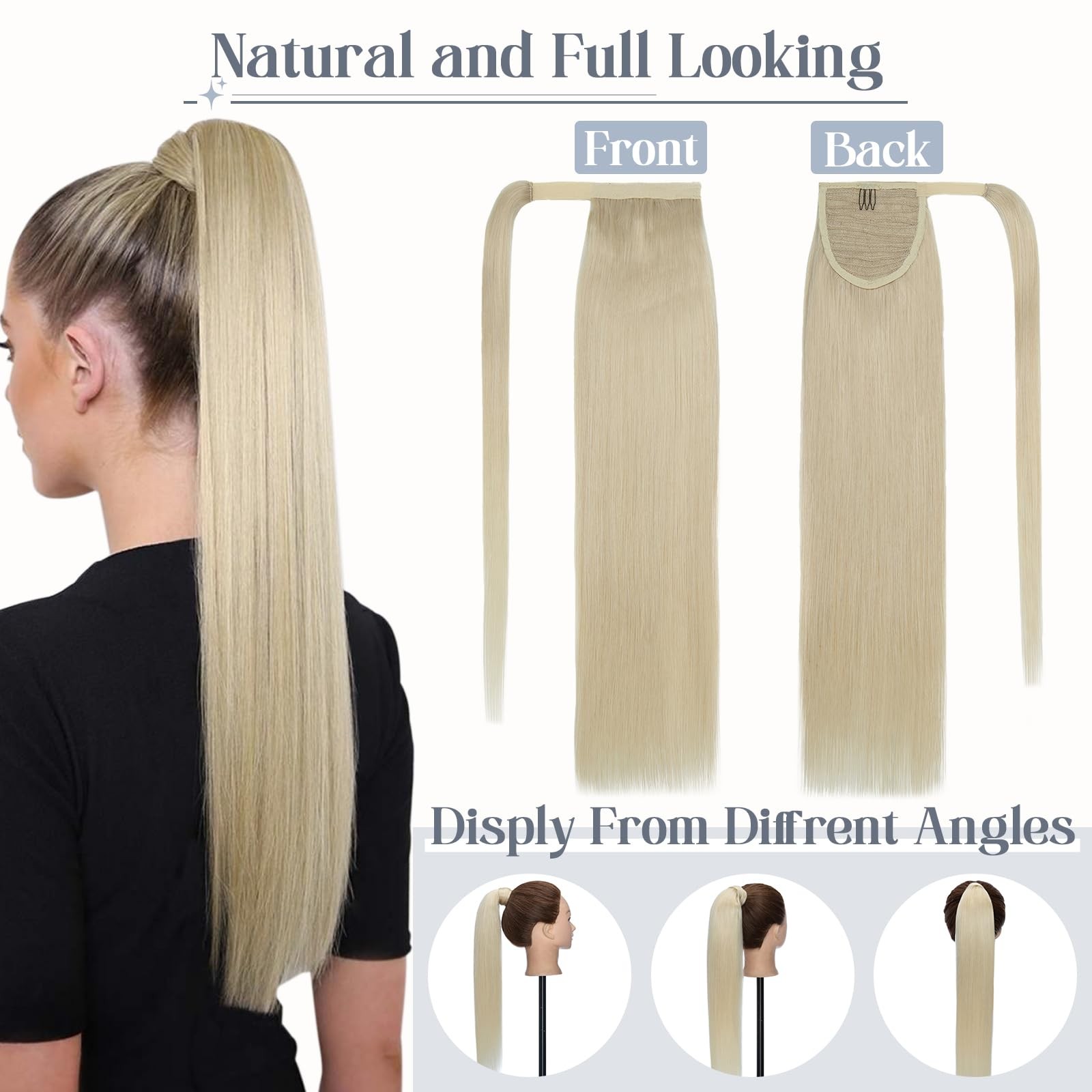 Rich Choices Real Hair Balayage Ponytail Extension 16 Inch 80G One Piece Clip