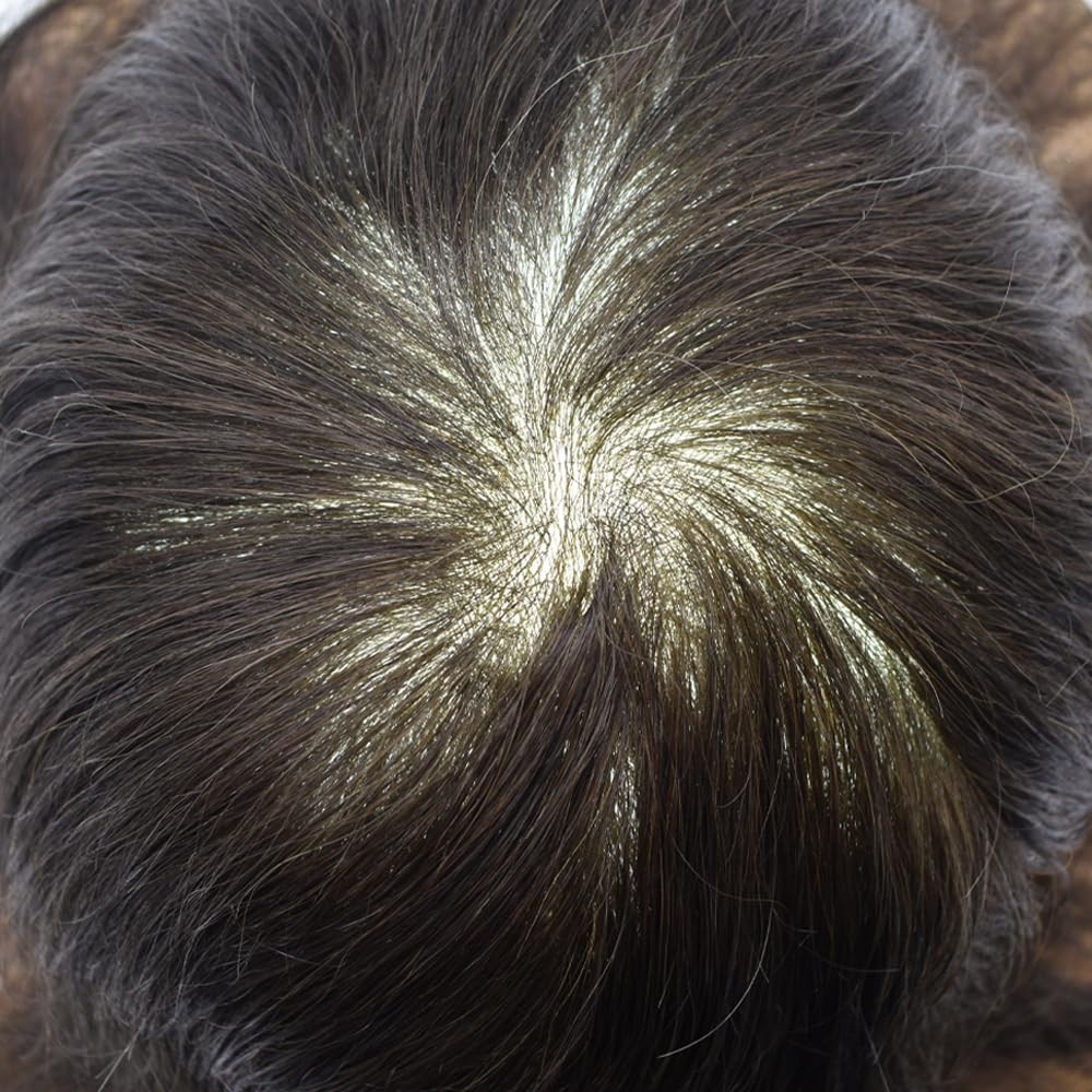 Mens Toupee Ultra Thin Skin Hairpiece Invisible PU Hair Replacement Systems US