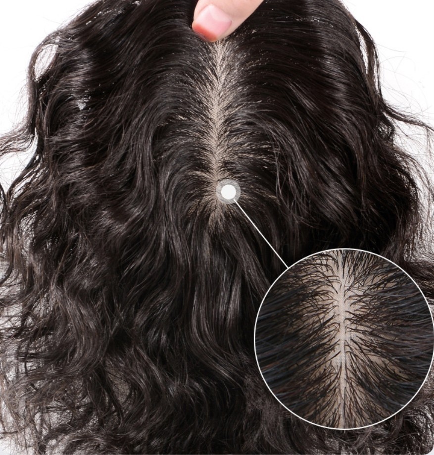 Wavy 100% Human Hair Toppers for Women with Thinning Clip in Hairpieces