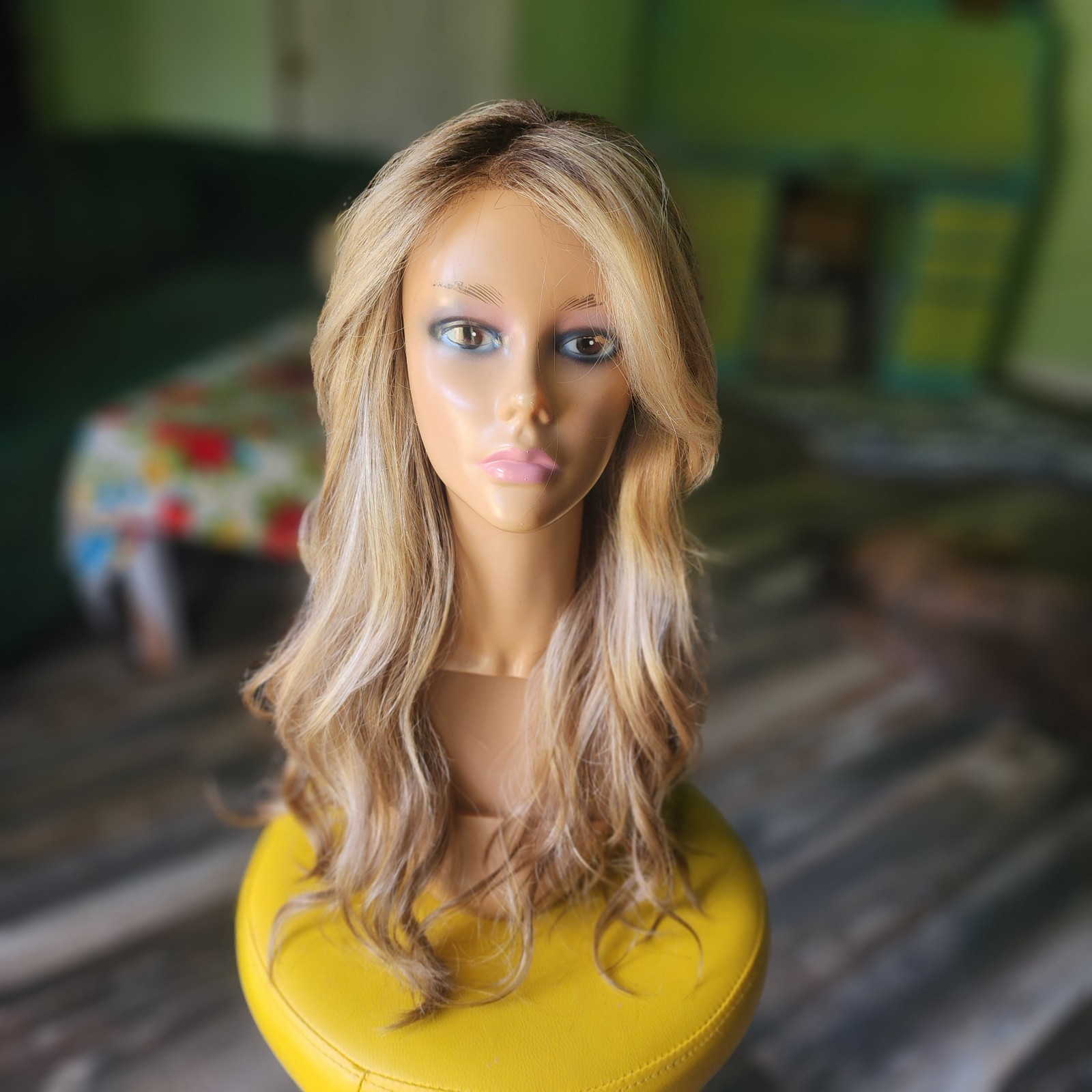 Long Rooted Blonde Synthetic Wig