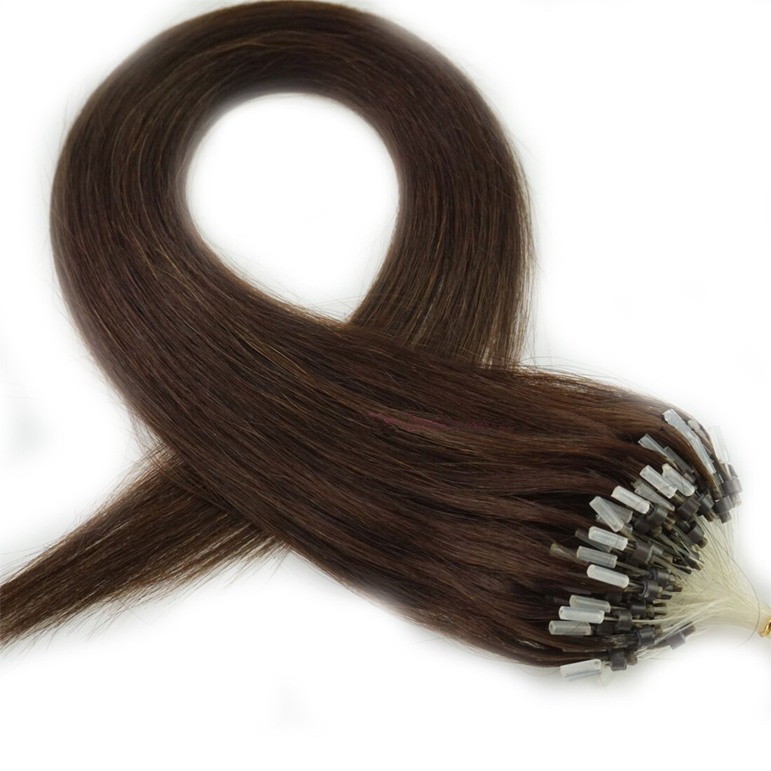 Micro Loop Hair Extensions Micro Slicone Beads Remy Russian Straight Human Hair