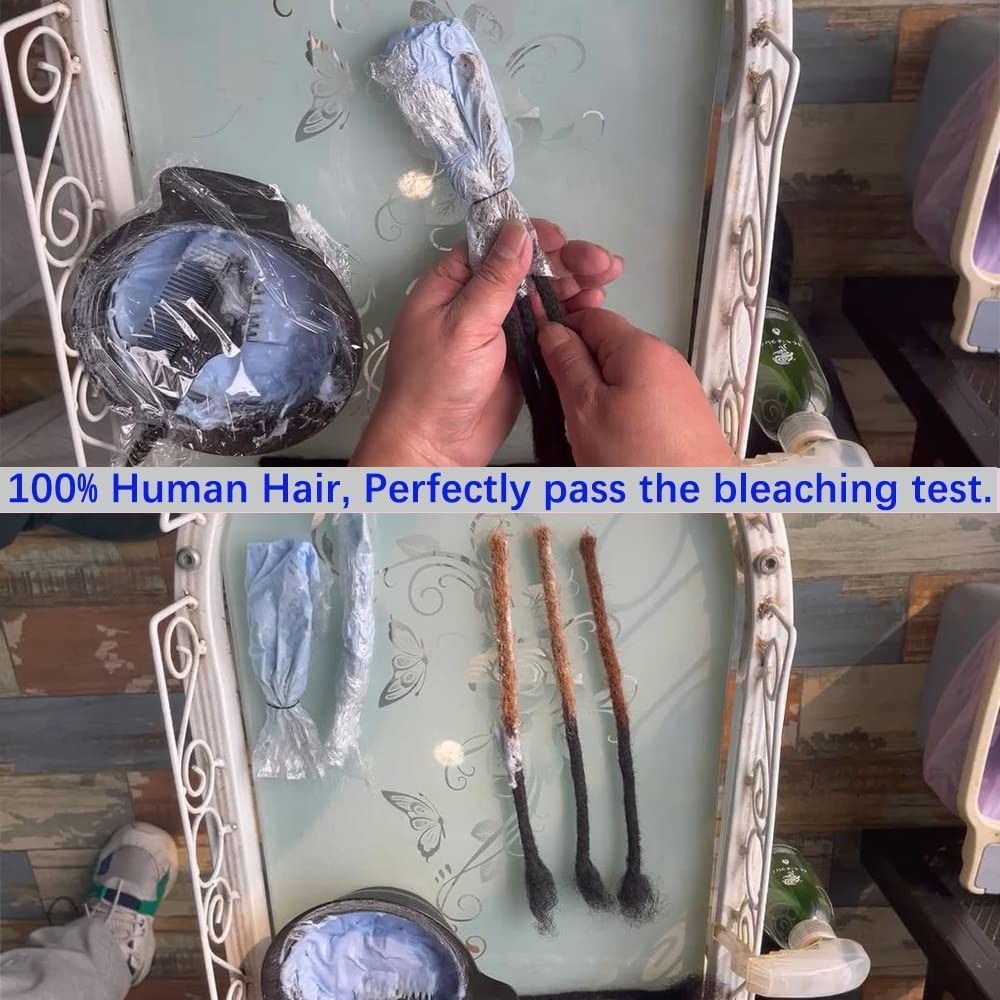 Miuulaar Dreadlock Extensions Human Hair 12 Inch 0.6Cm Width 20 Strands Locs