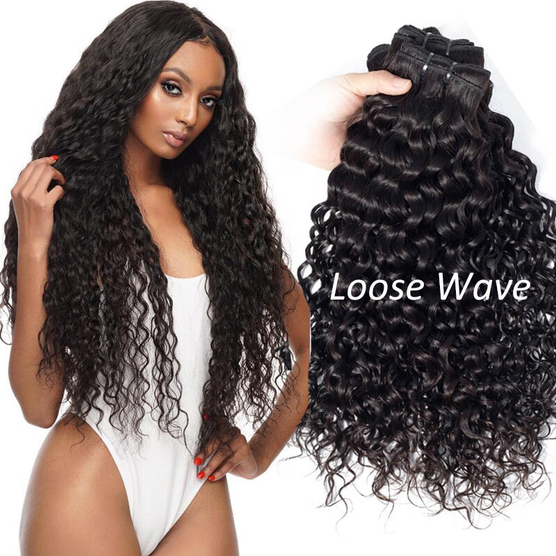 3Bundles Brazilian Virgin Human Hair Extensions Sew In Loose Weave Weft 8-30inch