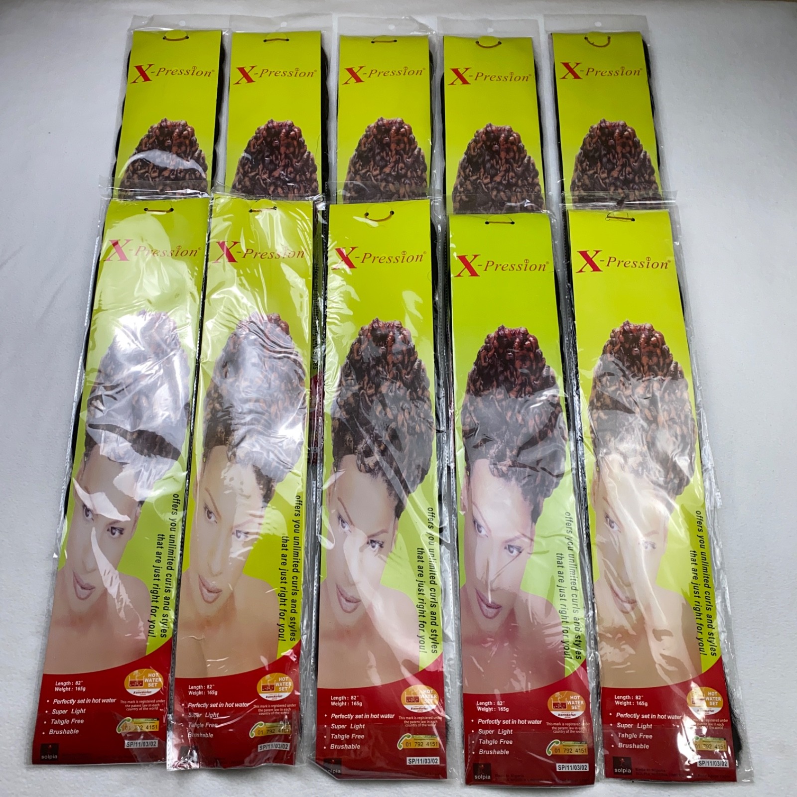 X-pression Premium 82″ Long Ultra Braid Hair 10 packs Color 1B Brushable NIP