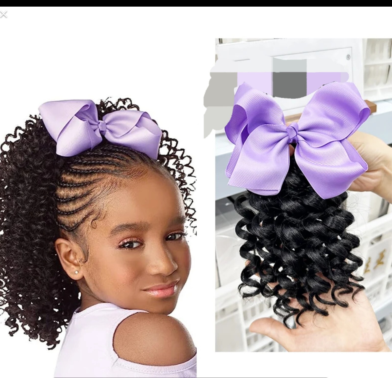kids Deep Curl Ponytails