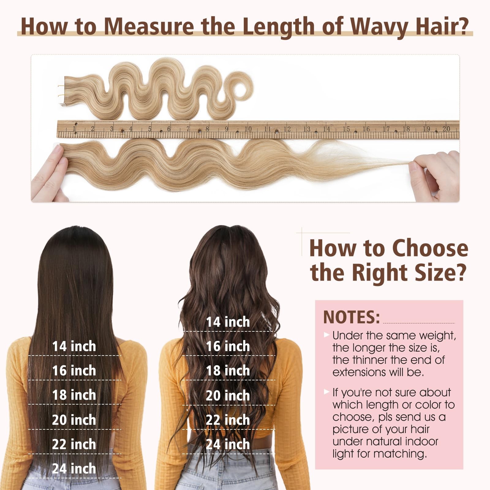 Hairro Tape In Hair Extensions Wavy 100 Human Hair 14 Inch 40G 20Pcs/Pack Short