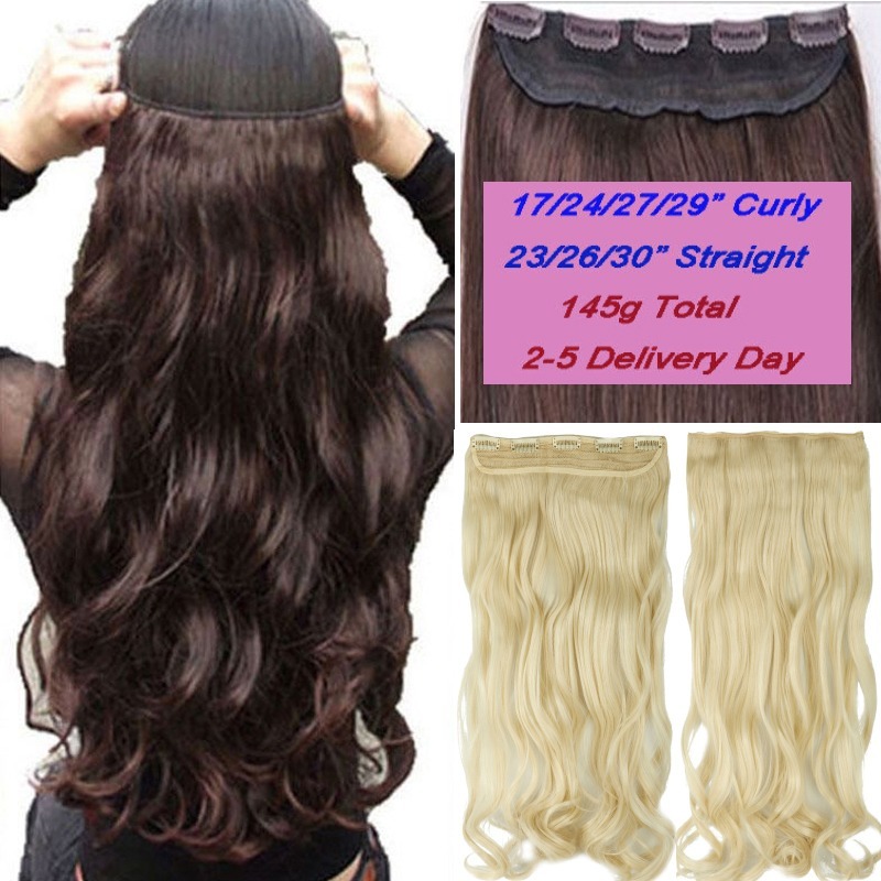 Real Thick,Long Short,3/4 Full Head Clip In Hair Extensions,Brown Black Blonde