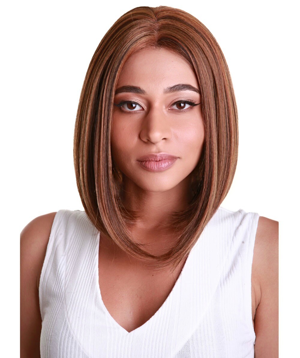 Keda Straight 9.5″ Long 4X4 Hand-Tied Lace Front Wig, Good Heat Resistant Fiber
