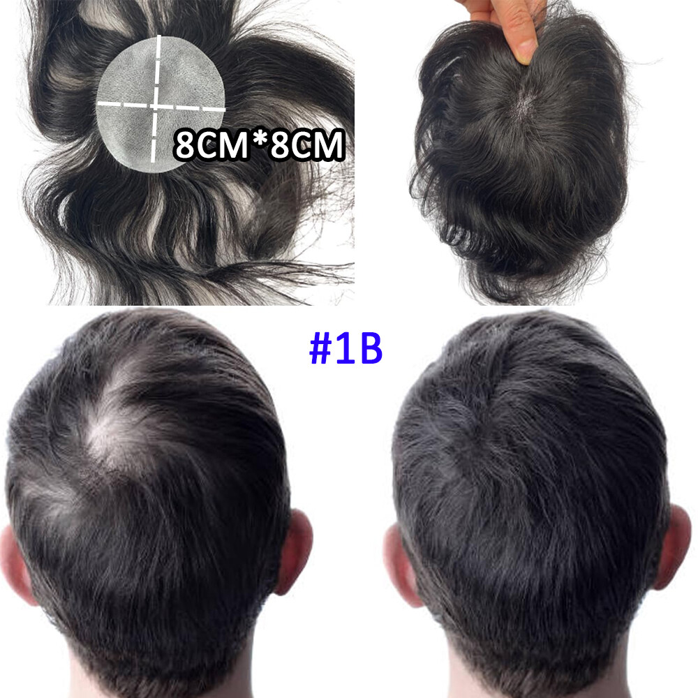 Bald Spot Hair Patch Toupee for Men Full PU Skin Base Cover-up Hair Patche Piece