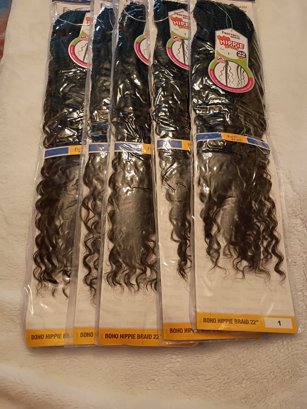 Freetress Braid BOHO HIPPIE BRAID 22″ SYNTHETIC CROCHET BRAIDING 5 Packs