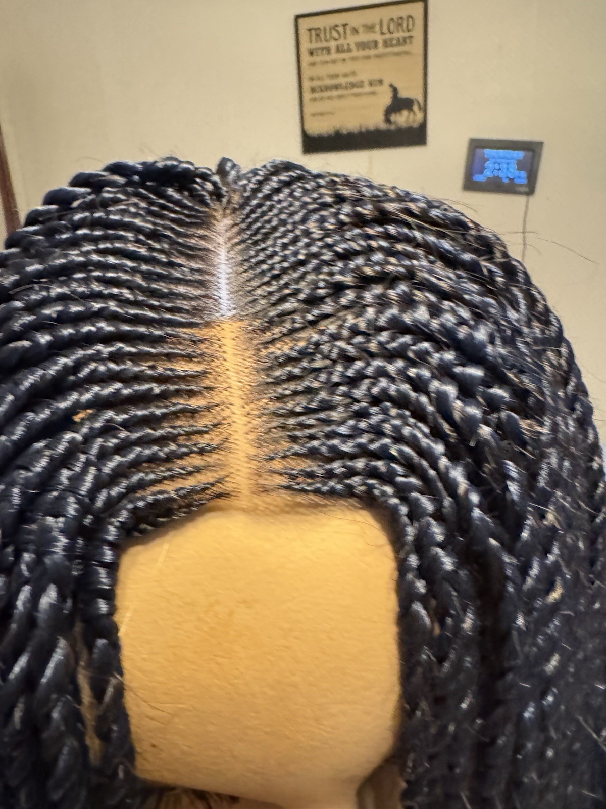 Braided wig Twist Wig 26 Inches Long. Color Twisted Black Blue Braids