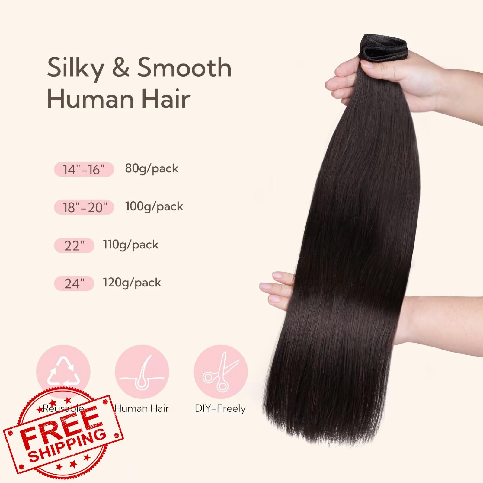 hotbanana Sew-in Weft 18″ Dark Brown 100g