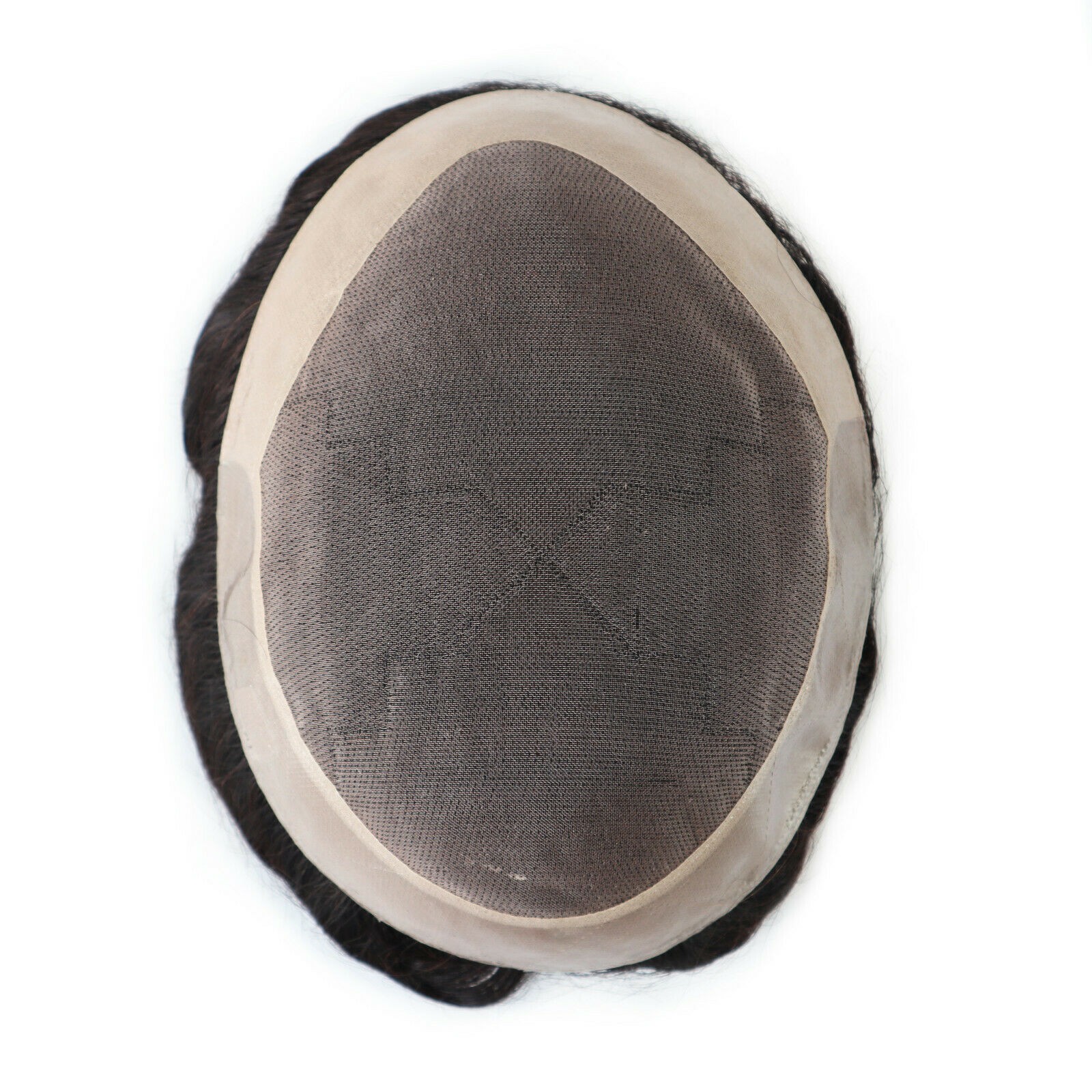 Mens Human Hair Replacement System Hairpiece Fine Mono Poly Skin Toupee