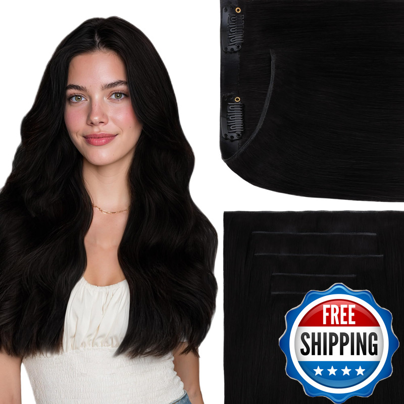 Goo Goo Genius Clip In Hair Extensions 14Inch 110G 7Pcs Seamless Pu Clip In