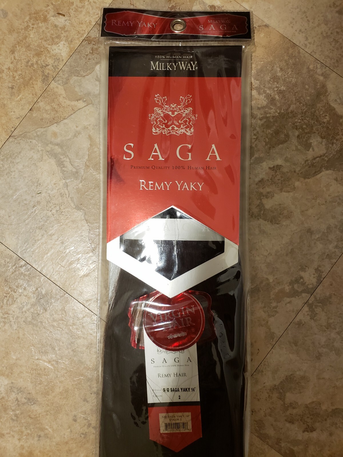 Shake-N-Go Saga Silver Remy Human Hair Yaky 14″ long Color #2