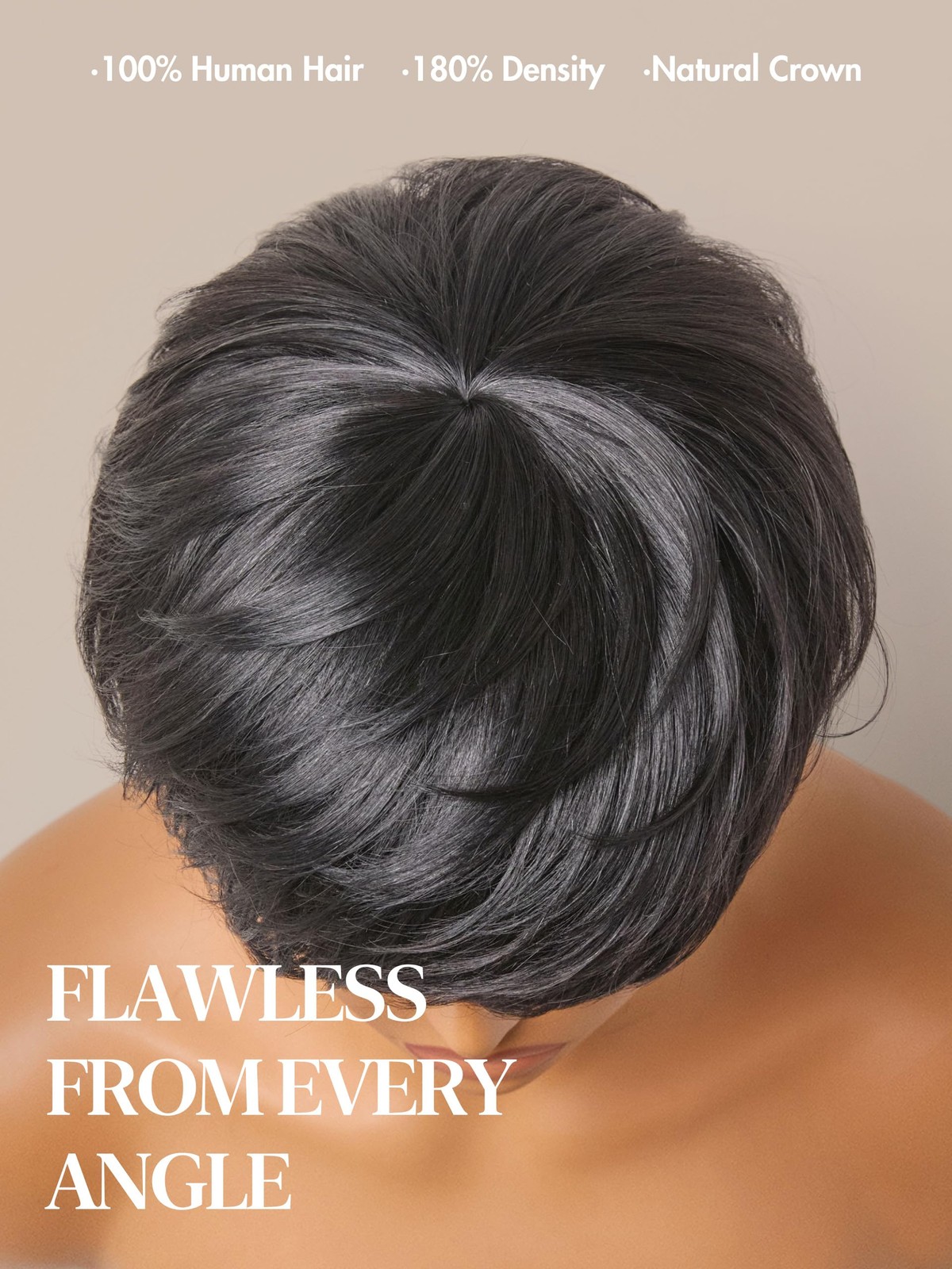 LUVME HAIR Ultra Comfort Throw on & Go Short Pixie Cut with Bangs 5 Inches Sk…