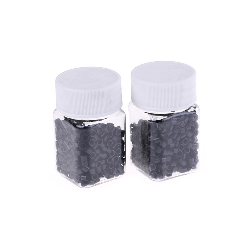 500Pcs 4mm silicone lined micro rings links beads for human hair extensioW.Q6
