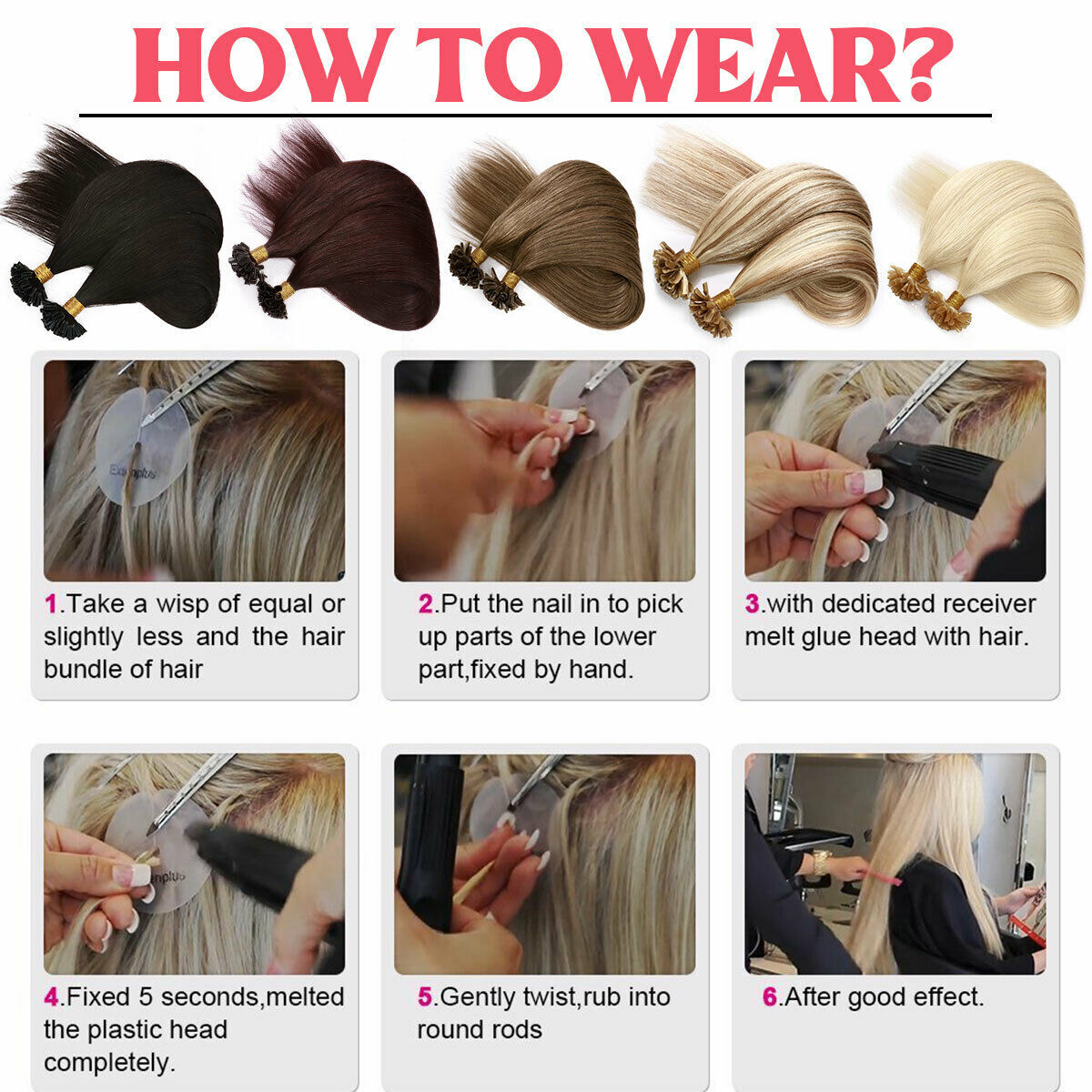 100% Indian Remy Hair Keratin Pre Bonded Nail U Tip Human Hair Extensions Blonde