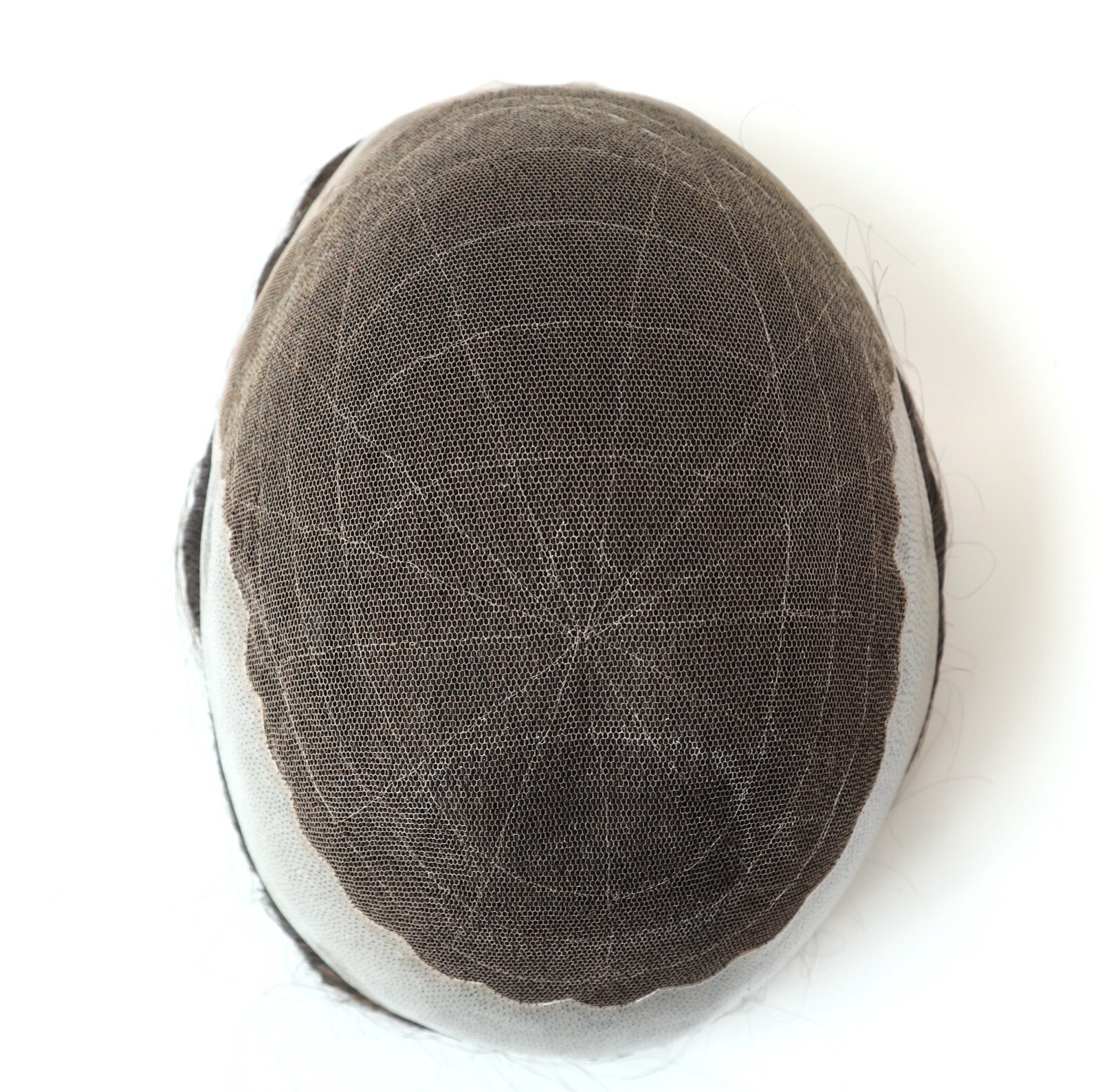Mens Toupee Human Hair Replacement System French Lace Poly Skin Hairpiece Q6 #3