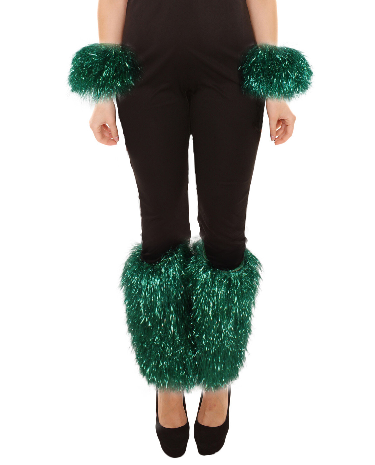 Adult Unisex Party Multicolor Tinsel Leg Warmer and Cuffs Set, HA-020+HA-021