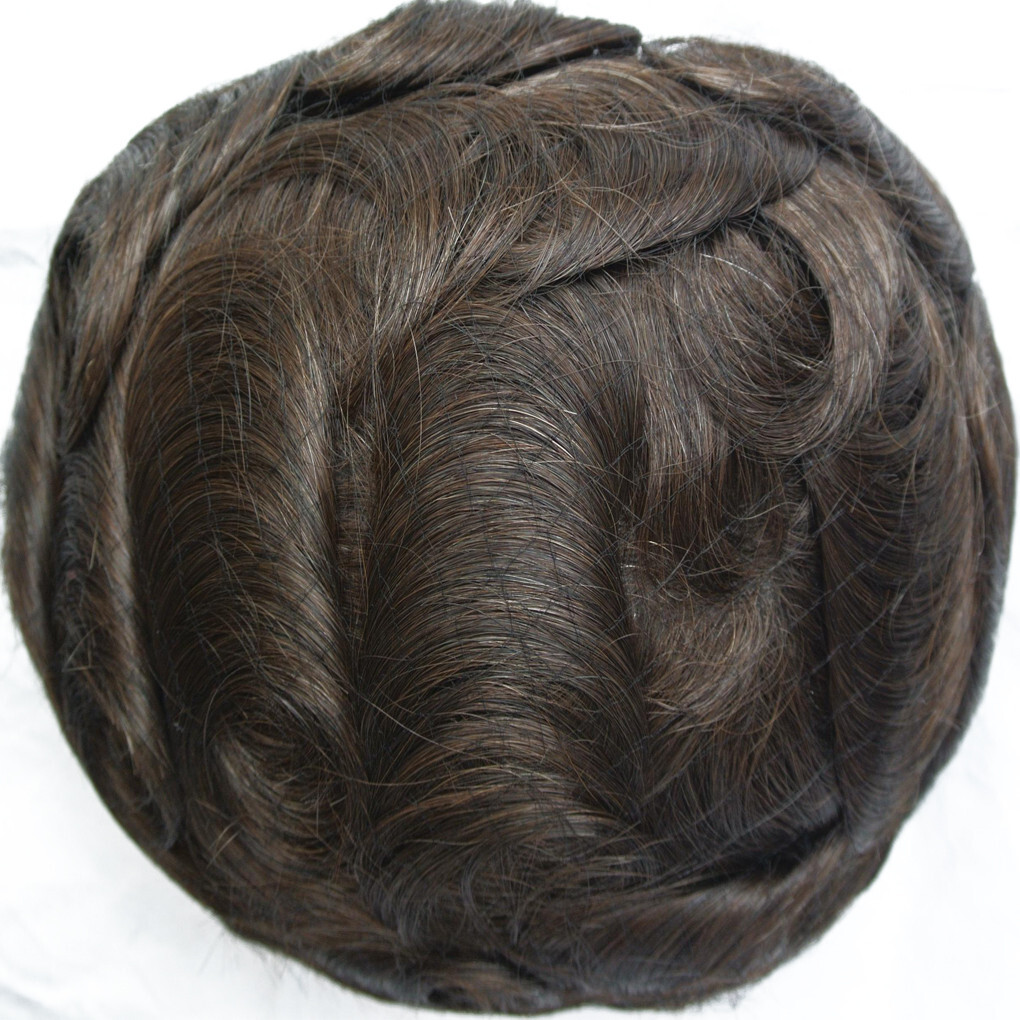 Men’s Poly Skin Hairpiece All V-loop Invisible Super Thin Skin Toupee For Men #3