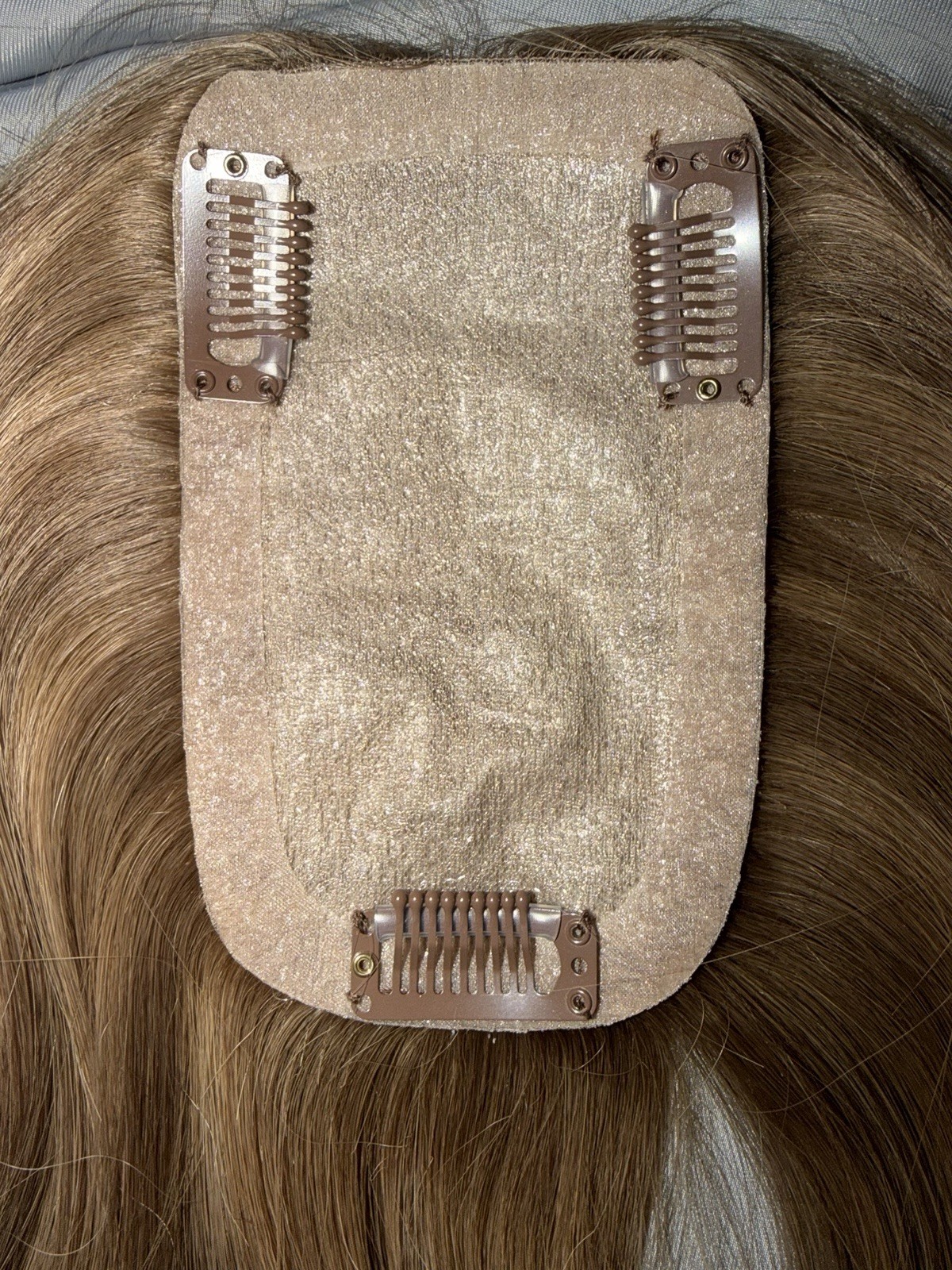 Topunique Human hair Topper 3×5 Inch Injected Silk Base 18 Inch Length