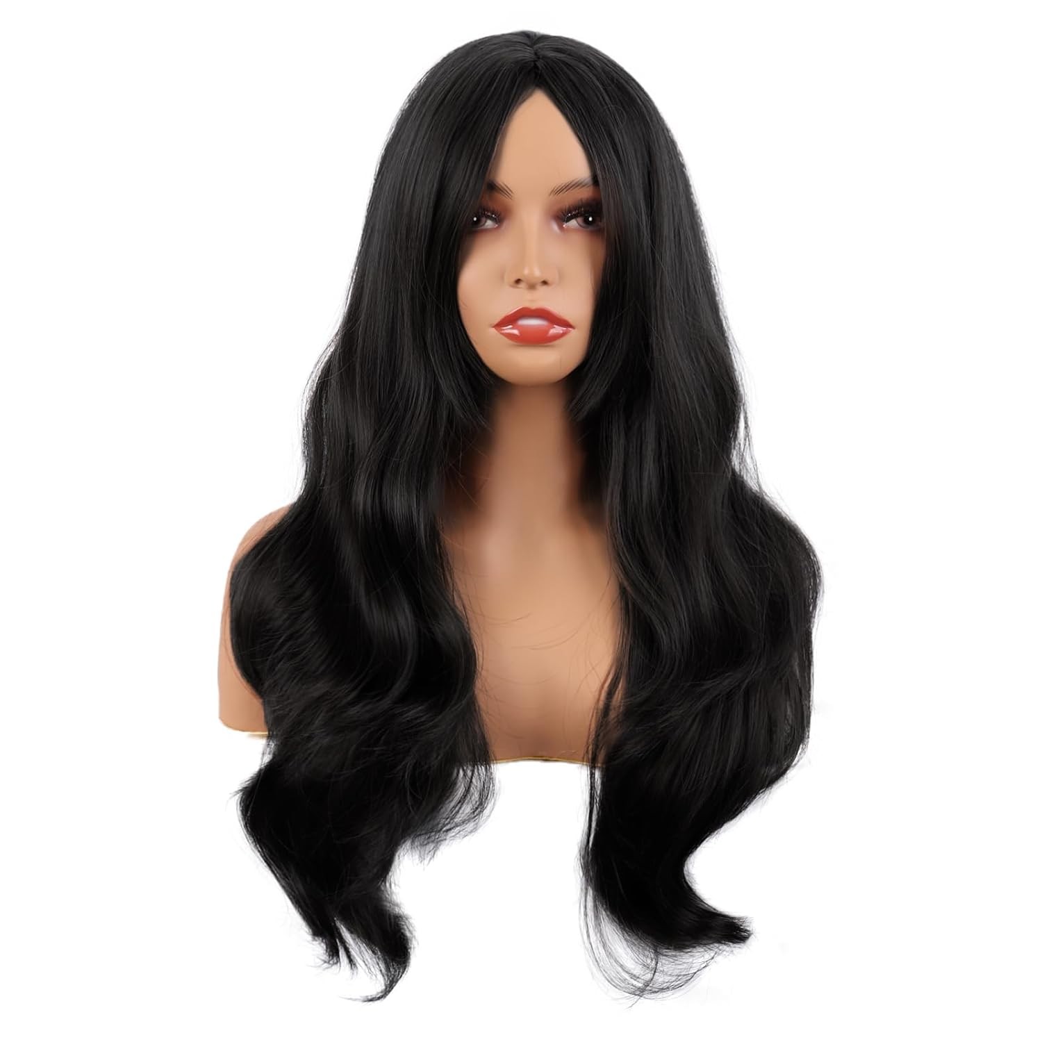 MapofBeauty 26 Inch/65 cm Fashion Long Layered Curtain Bangs Wavy Synthetic fibe