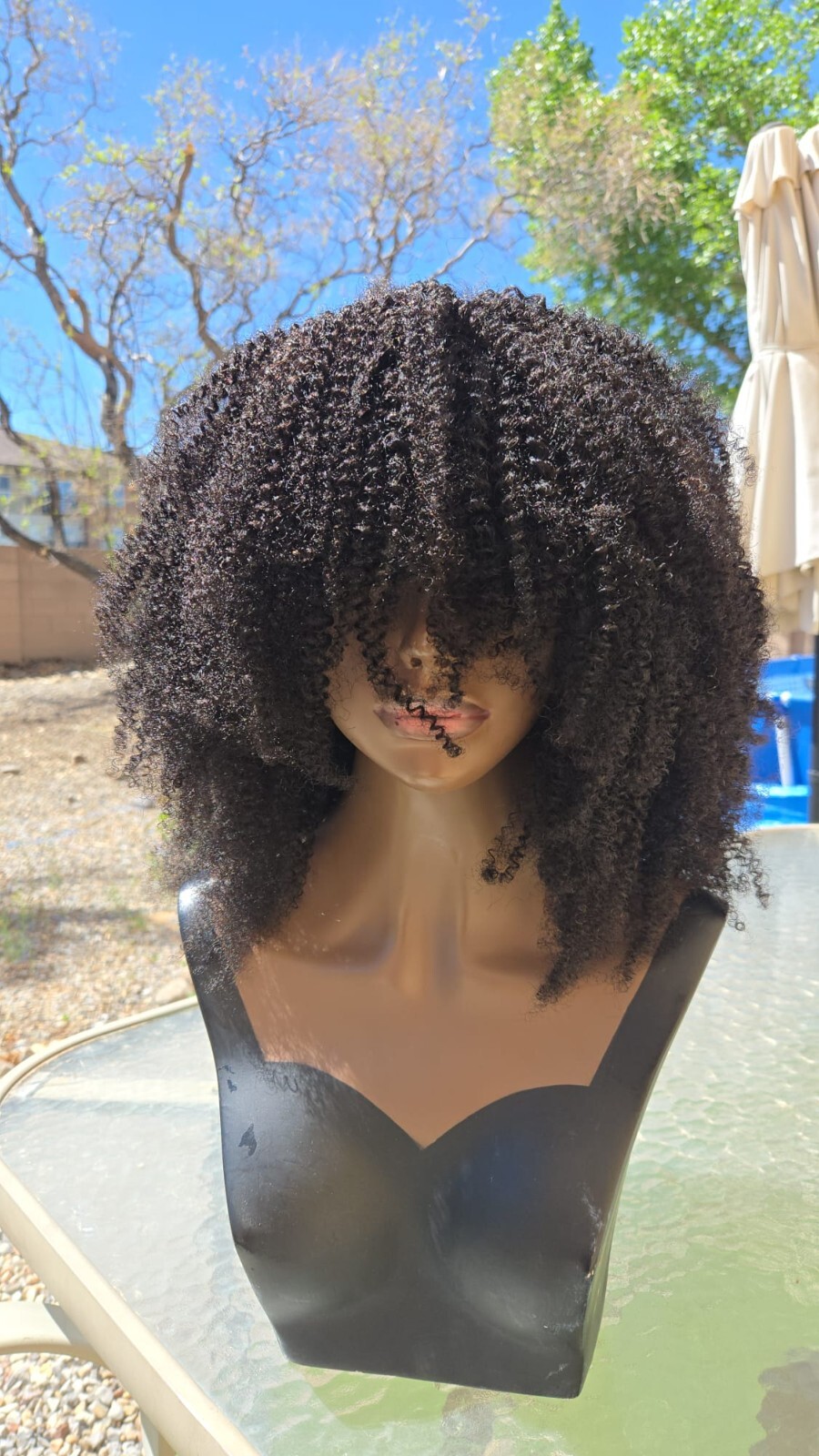 Afro Kinky Curly Indian Raw Remy Human Hair Wig. 300% density 11 A grade.