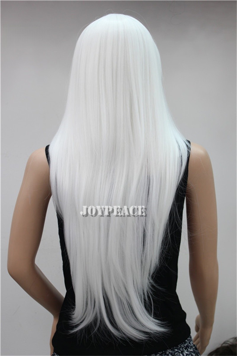 Long Straight Mixed Brown blonde Layered Synthetic Hair Dress Up Wig With Bangs