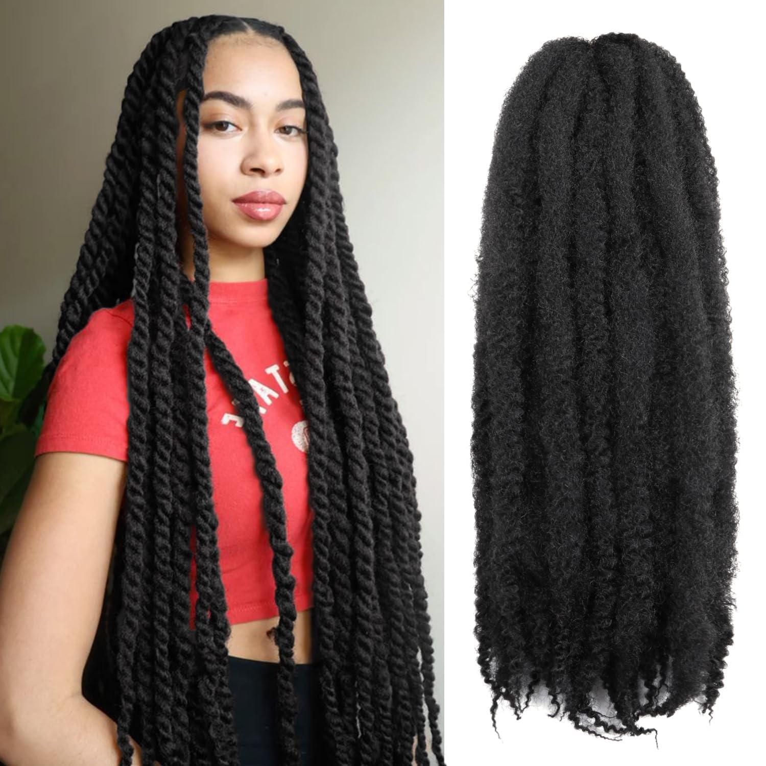 Marley Twist Braiding Hair – 30 Inch 8 Packs Cuban Twist Hair Soft Marley Hai…