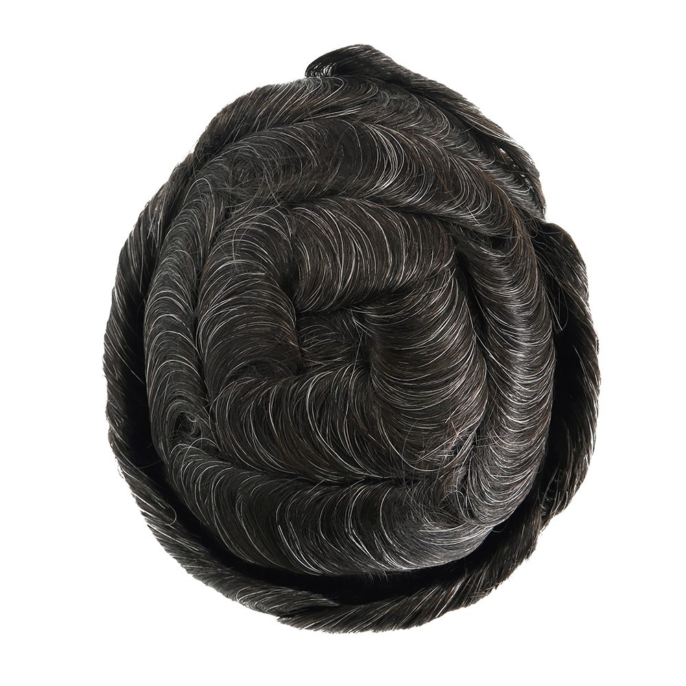 Toupee For Mens Human Hair Durable Mono Skin Replecement System Gent Hairpieces