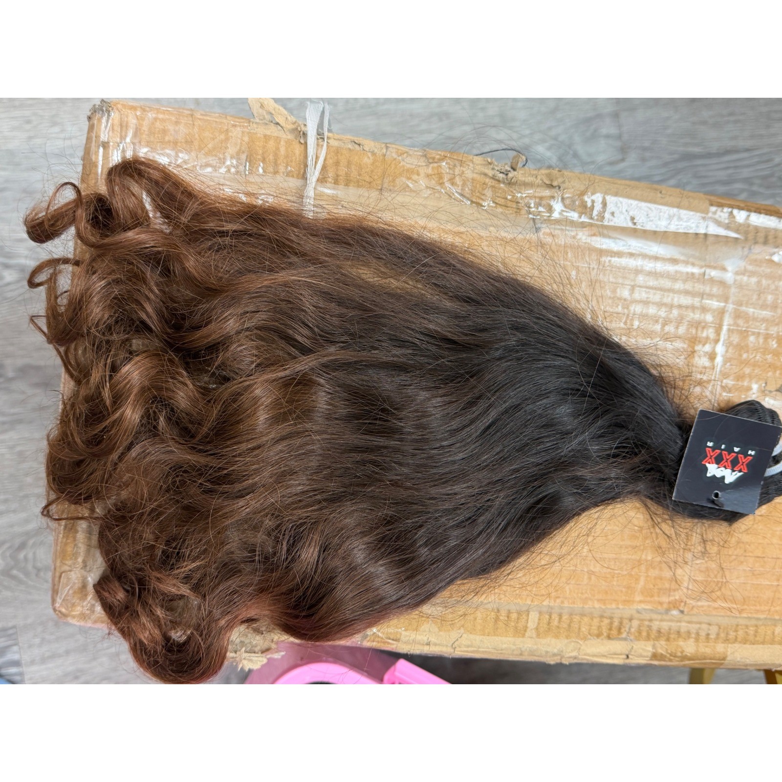 18″ Raw Indonesian Ombré Brown Human Hair Bundle