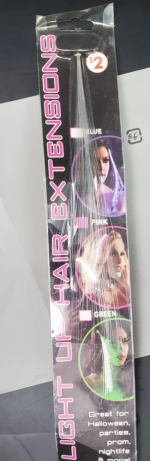 80s Vintage Light Up Pink Hair Extensions *original package tested And Working