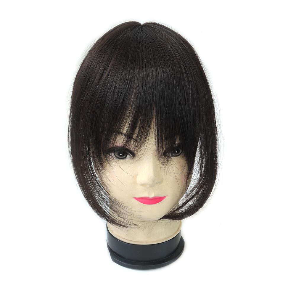 Women Fringe Blonde Hair Piece Natural Hairline Human Hair System Black Pieces