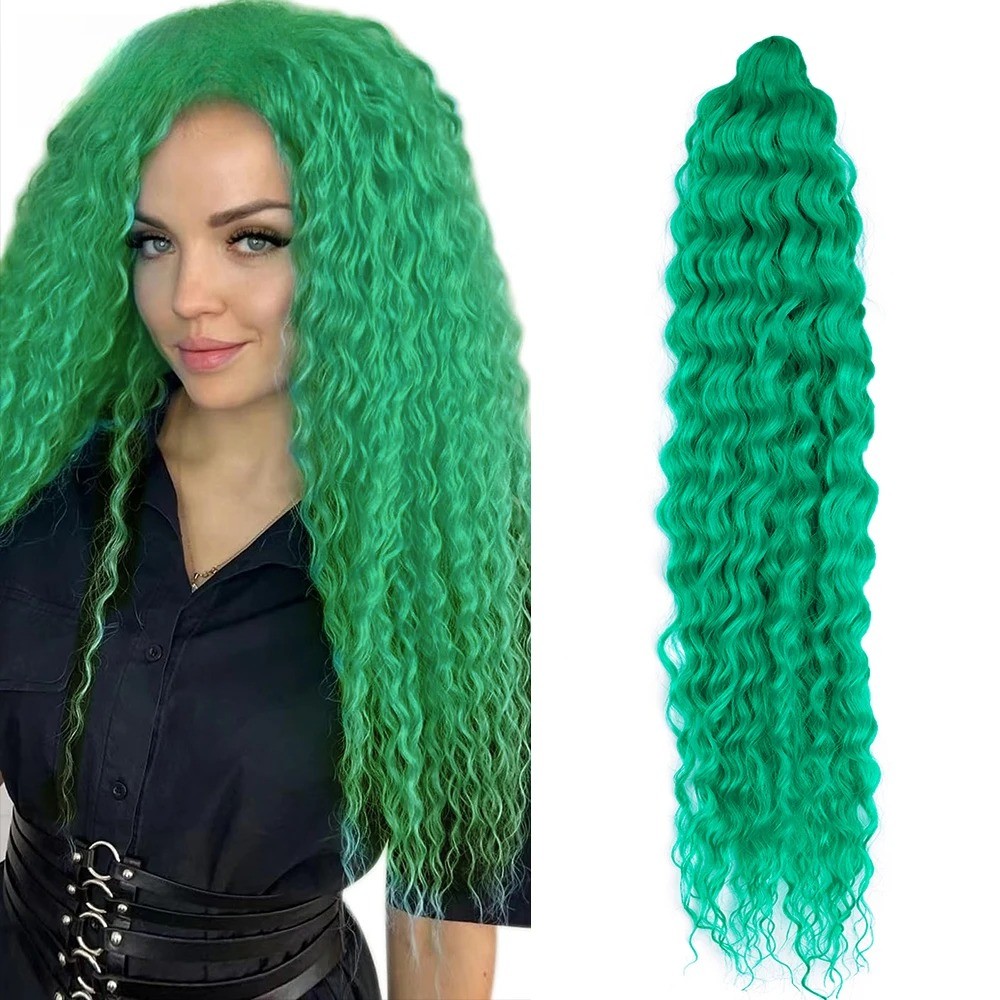 22Inch Ombre Blonde Ariel Curl Water Wave Synthetic Braiding Hair Extensions