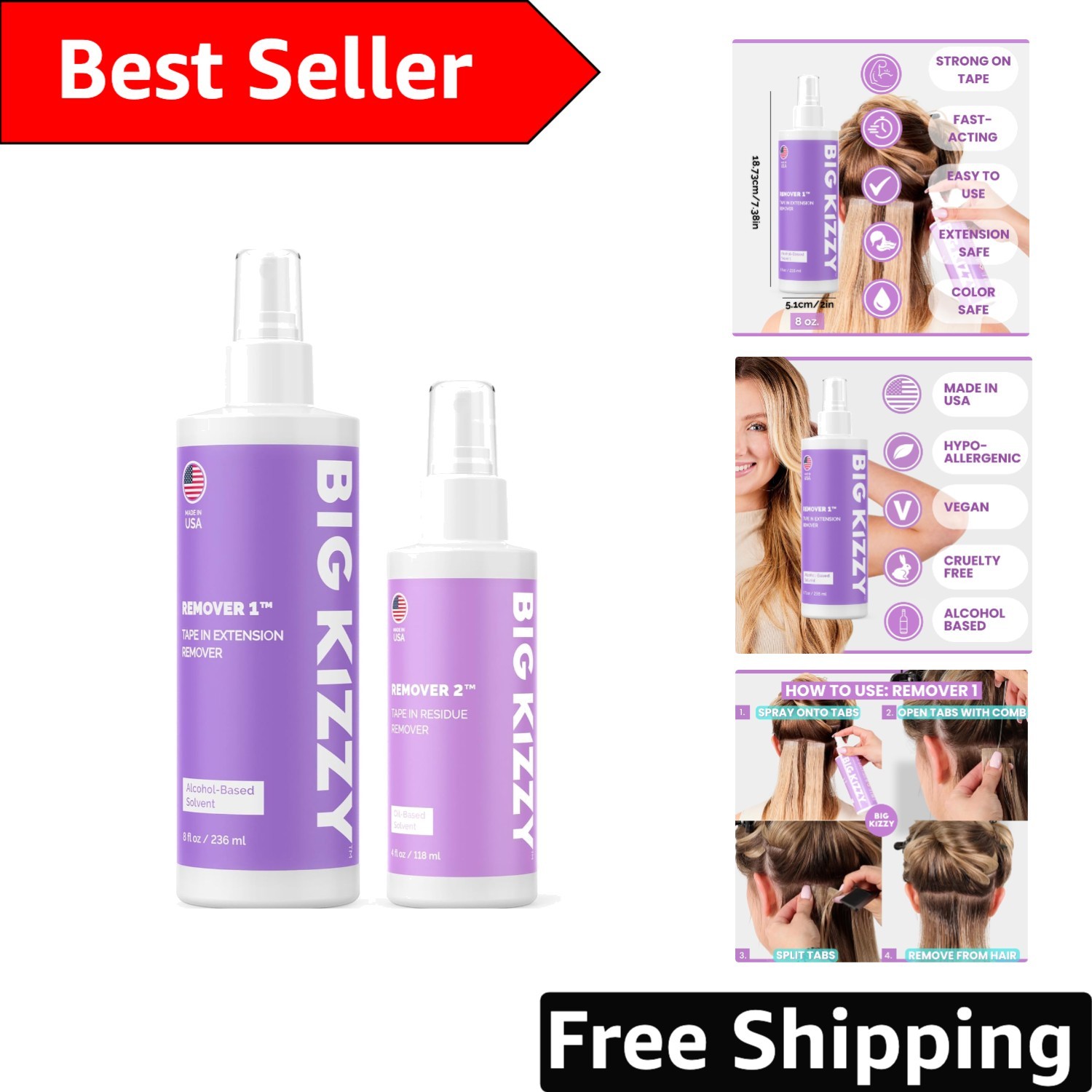 Gentle Tape In Extension Remover & Residue Solvent—Relaxing Jasmine Scented 12oz